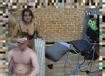 Amateur girlfriend gives blowjob on webcam