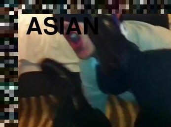 asiatisk, amatör, gay, slav, fötter, fetisch, läder