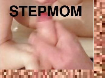 Cum to mouth stepmom while she is taking bathroom - Jerk of my big cock inside her nice mouth
