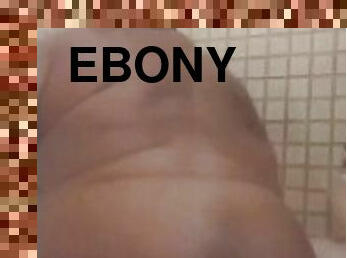 Sexy Ebony Showing Off Her Body In Steamy Shower