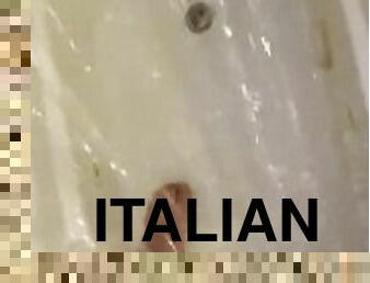 mandi, mastubasi, amatir, sentakkan, italia, mandi-shower, basah