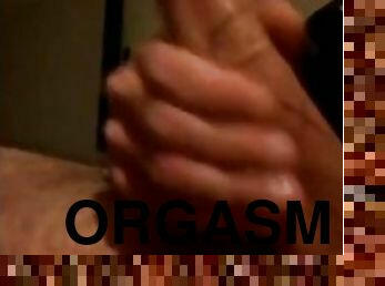Male orgasm and cumshot after intense handjob