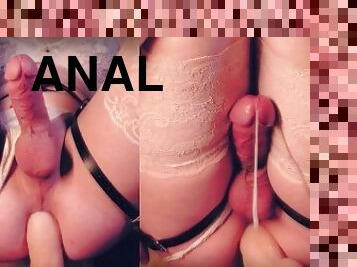 anal, teenager, legetøj, transvestit-tranny, sperm, kær, dildo, røv-butt, cowgirl, mælk