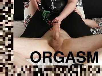 Last 2 mins and you can cum, or it's a ruined orgasm. Femdom wand challenge with MissDommenique