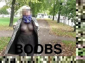 Nylon big boobs-Transparent walk sexy milf