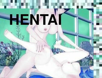 Genshin Impact - FUTA Mona Facefucks Ganyu Hentai