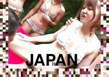 Nutbuster - japanese college small penis handjob and blowjob pool party