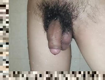 mandi, berambut, amateur, homoseksual, pov, mandi-shower, solo, gay