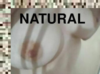 gros-nichons, mamelons, naturel, seins, blanc, taquinerie