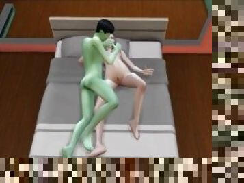 Alien fucked a dugout in Sims