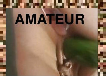 Cucumber slut with butt plug