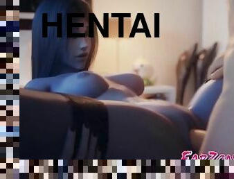 Hentai Shy Widowmaker Enjoys a Huge Thick Cock 3D Collection