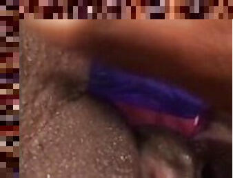 8 INCH PINK DILDO AND COCK RING MAKES BLACK PUSSY SQUIRT