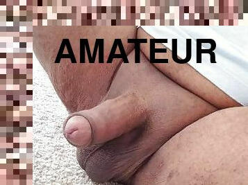 Uncut dick getting hard!