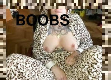 Big tits girl masturbating in kigurumi