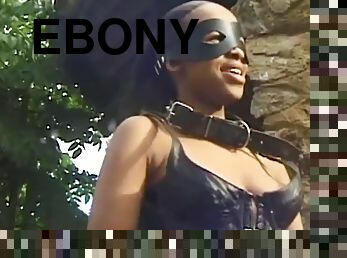 Ebony Slut Restrained For Outdoor Bondage Punishment