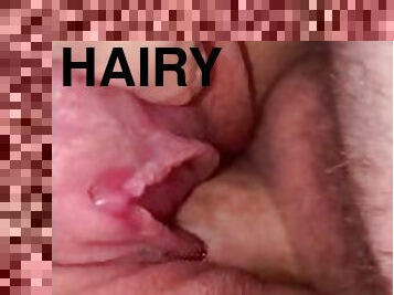 Up close POV hairy creampie