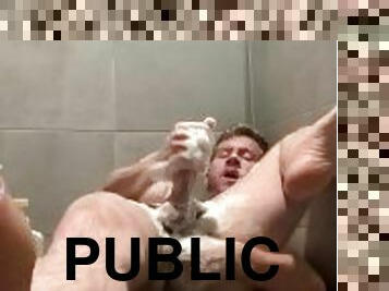 fürdőkádban, nyilvános, buzi, szőke, zuhanyozás, nedves-punci