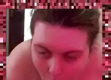 Young BBW sucks cock and gets a massive facial!!