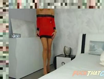 Hot blonde on webcam showing her hot body