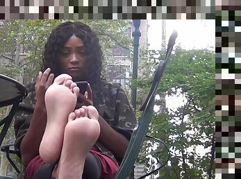 Ebony Teen Teases Us By Her Feet