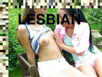 Two Tiny Girls First Lesbian Outdoor Sex On College Trip