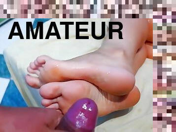 Footjob With Oil And Milk On My Soles