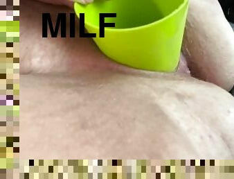 Desperate Milf fucks a cup