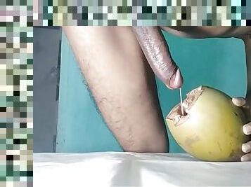 Big cock fucking coconut hole