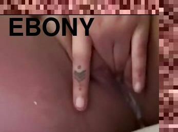 Ebony LightSkin Plays With Creamy Pussy