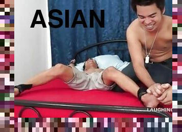 Asian Tickling Fetish Threesome