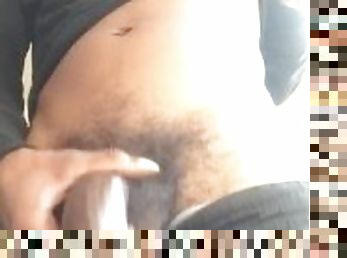 Hood  stroking huge black dick