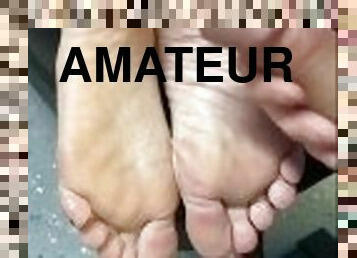 amatőr, láb, geci, baszás, fétis, edzőteremben, lábmunka, lábujjak