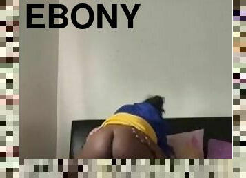 Short thick ebony woman takes BBC and cum