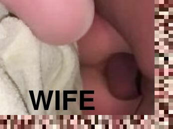Close-up fucking hotwife Lisa in amateur homemade MMF threesome
