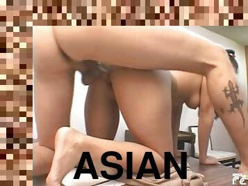 Asian teen gets her pussy pumped deep by a horny man