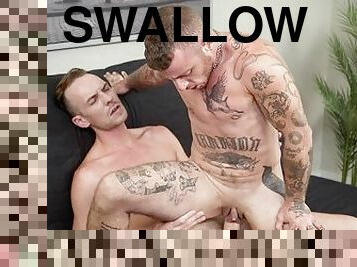 FTM Men - Tiny FTM bottom swallows giant top’s cock with hungry hole