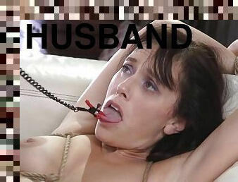 Husband anal sex fucked wife in bondage