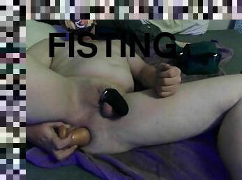 fisting, amatør, anal, legetøj, bøsse, småfed, første-gang, dildo, fetish, solo