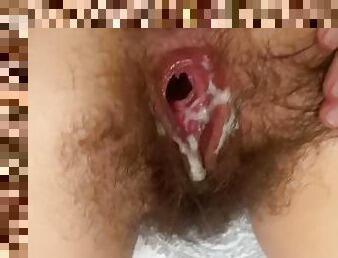 berambut, orgasme, vagina-pussy, amatir, kompilasi, creampie-ejakulasi-di-dalam-vagina-atau-anus-dan-keluarnya-tetesan-sperma, sudut-pandang, sperma, bokong, jarak-dekat