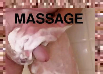 bad, masturbation, amatör, massage, sprut, dusch, ensam