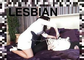 lesbisk, bdsm, strømper-stockings, fetisj, bondage, brunette