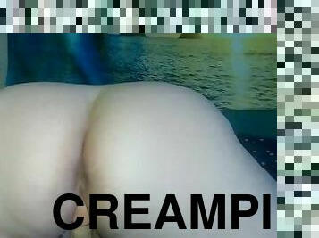 Quick Messy Doggystyle Sex Creampie POV Fantasy, Pussy Farts Dripping from Squirting Dildo