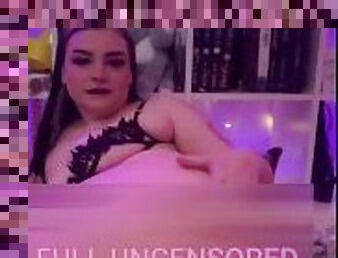 Chubby Goth Fucks Herself With Glass Toy Til Her Legs Shake