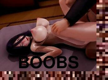 payu-dara-besar, zakar-besar, tegar, creampie, kartoon, hentai, 3d, payu-dara, zakar, kasar