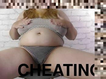 Pregnant cheating hotwife let her cuckold husband cum on her big belly!