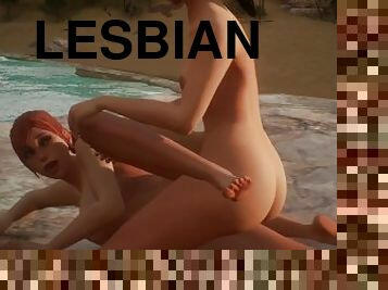 di-tempat-terbuka, vagina-pussy, lesbian-lesbian, permainan-jari, berciuman, posisi-wajah-menghadap-kemaluan, hutan-jungle, liar