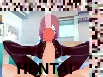 dilettant, füße, gesichtspunkt, anime, hentai