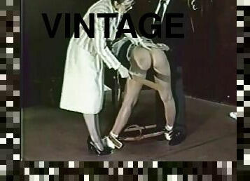 vintage, klassisk, brunette, spanking