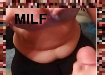 Milf sucks and gets creampie